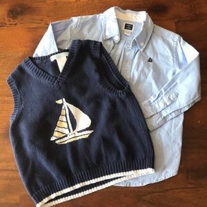 Janie and Jack shirt and vest set